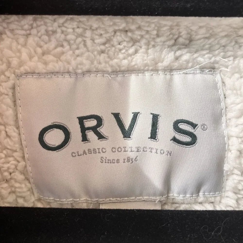 ORVIS Sherpa Lined Fleece 1/4 Zip Pullover Sweater Black & White Men's XL Tweed - Picture 2 of 13